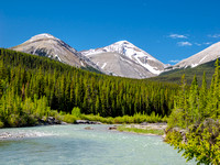 The east face of Grouse Peak over the Red Deer River.