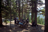 The group takes a break at the Evelyn Creek campground.