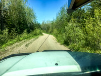 After the first 18 kms the Iriam Lake road deteriorated quite a bit. It's hard to see here, but it was pretty beat up thanks to the RED03 wildfire earlier in the year and fire crews extensively drivin