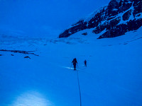 As we approach the first icefall, it's still fairly dark - darker than this photo would suggest.