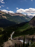 Looking down Twin Falls and the Yoho Valley.