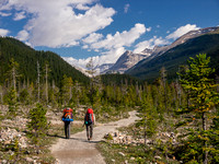 We start off down the well maintained Yoho Valley trail in perfect weather.