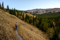 Hiking the trail to the Picklejar Lakes.