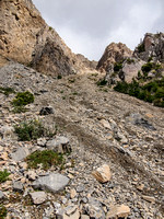 Looking up the loose access gully.