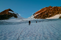 Early morning light as we head up the glacier - Vice President on the left, President on the right.