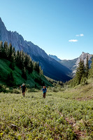 Hiking the upper meadows on King Creek.