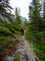 Wietse starts up the steep hiking trail.