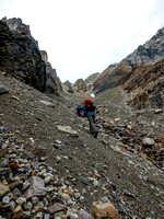 Starting the steep ascent to Abbot Pass and Hut.