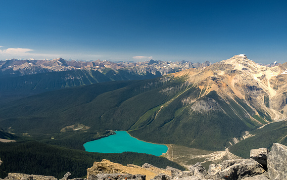 Sublime view of Emerald Lake with Carnarvon rising to the right over Emerald Peak.