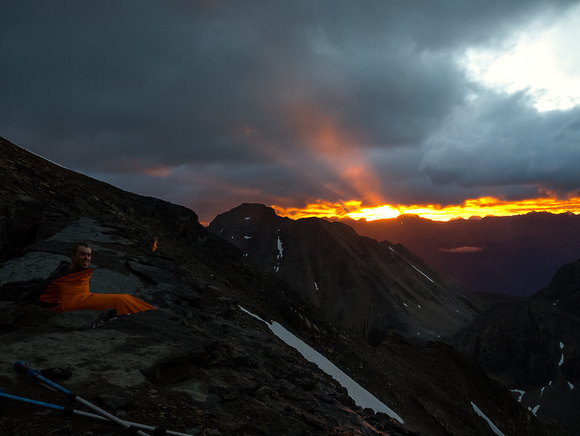 An incredible sunrise from our bivy.