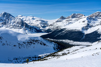 Looking back down the drainage towards Bow Lake and the Wapta Icefield.