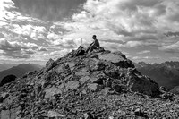 Vern on the summit of the center peak of Mount Edith.