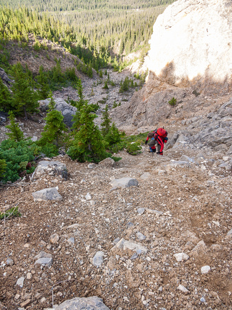 As you can see, even the lower gully is steep and loose already.
