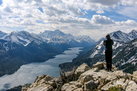 Jason takes in the incredible view down Waterton Lakes towards Mount Cleveland.