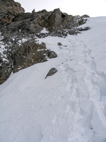 Looking back up the crux.