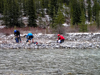 Crossing the Little Elbow River.