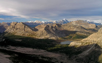 Baker Lake and Anthozoan, Brachiopod, Heather Ridge and Redoubt (L to R) from the southern ascent slopes of Oyster Peak.