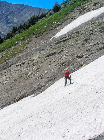 We had to cross some snow patches - at least there was plenty of melting water.