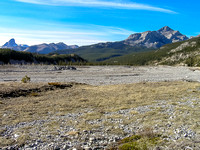 Black Rock Mountain is a long ways off when you first come into the Ghost River valley. Devils Head at far left.