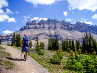 The trail rounds the south end of Crystal Ridge with views of Dolomite Peak now.