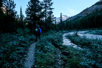 Hiking up Mosquito Creek with frost on the ground!