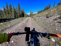 Biking across the Ya Ha Tinda ranch towards the eastern Banff boundary.