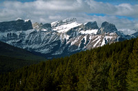 Views from Wind Tower (L) to the Three Sisters (R).