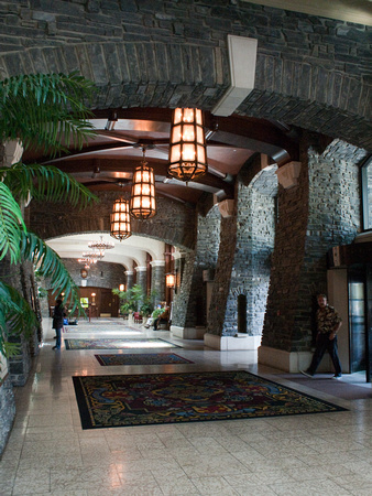 The hotel lobby.