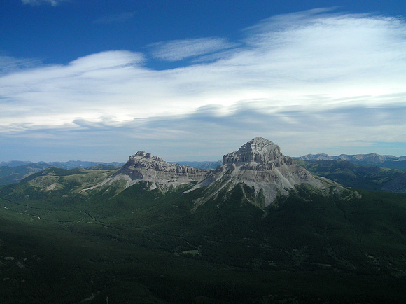 Crowsnest and the Seven Sisters (L).