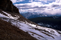 Looking back over Skogan Pass towards Old Baldy and Mount McDougall.