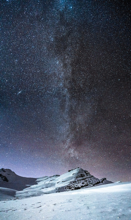 The incredible night sky over Peyto Peak.