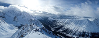 Panorama with Storm on the left and Highwood Ridge on the right.
