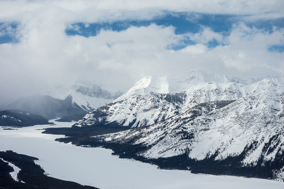 Looking over Mount Fortune and the south end of Spray Lakes.