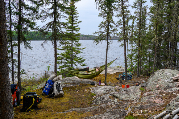 Camp on Hatchet Lake.