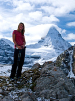 Hanneke with Assiniboine in the background.
