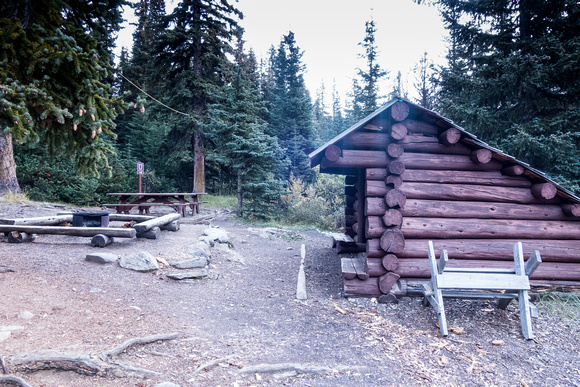 This shelter is much better than the open-walled shelters at Berg Lake and Whitehorn Campgrounds.