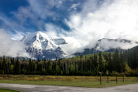 Mount Robson looms over the visitor center.