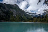 Kinney Lake with a gentle rain breaking its surface.