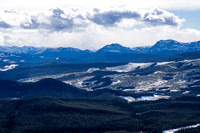 Views to the Tinda front ranges include Wildhorse Ridge (L), Maze (C) and Eagle Mountain (R).