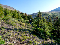 Hiking off trail to Tangle Pass.