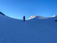 Skiing through the French Col onto the Haig Glacier.