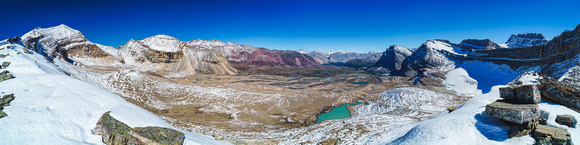 Yet another pano of the valley. "Afternoon" is the red colored ridge / peak in the distance at left.