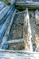 Even an old bed frame was visible in one of the cabins.