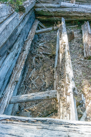 Even an old bed frame was visible in one of the cabins.