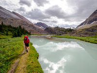 Hiking up the Brazeau River from Nigel Pass to Cataract Pass.