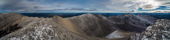 Pano from the east summit of Poplar Peak looking north, east and south to Eagle Mountain on the far right.