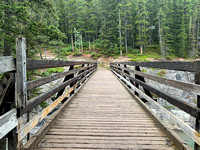 The bridge over the Cascade River at Lake Minnewanka.