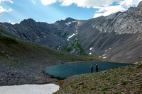 Hiking alpine meadows to the lower Turbulent Lake.