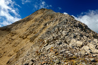 Ascending the east ridge of the north peak of Aldridge.