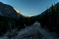 Frost on the ground as we start up the Tokumm Creek Trail.